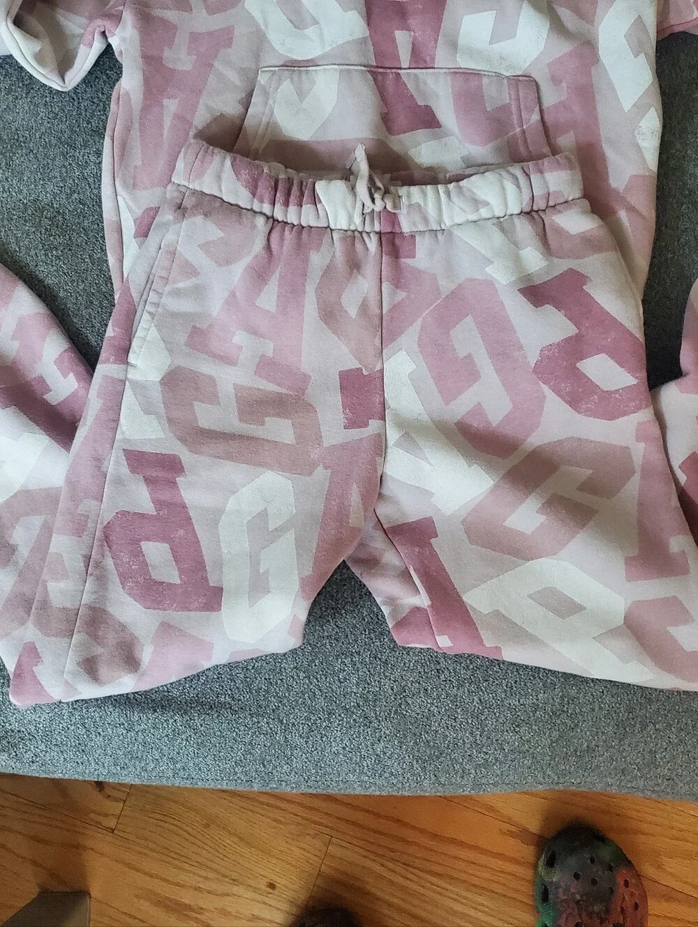 Girls Size 10 Kids Gap Pink Letter-Print Hoodie & Joggers Set